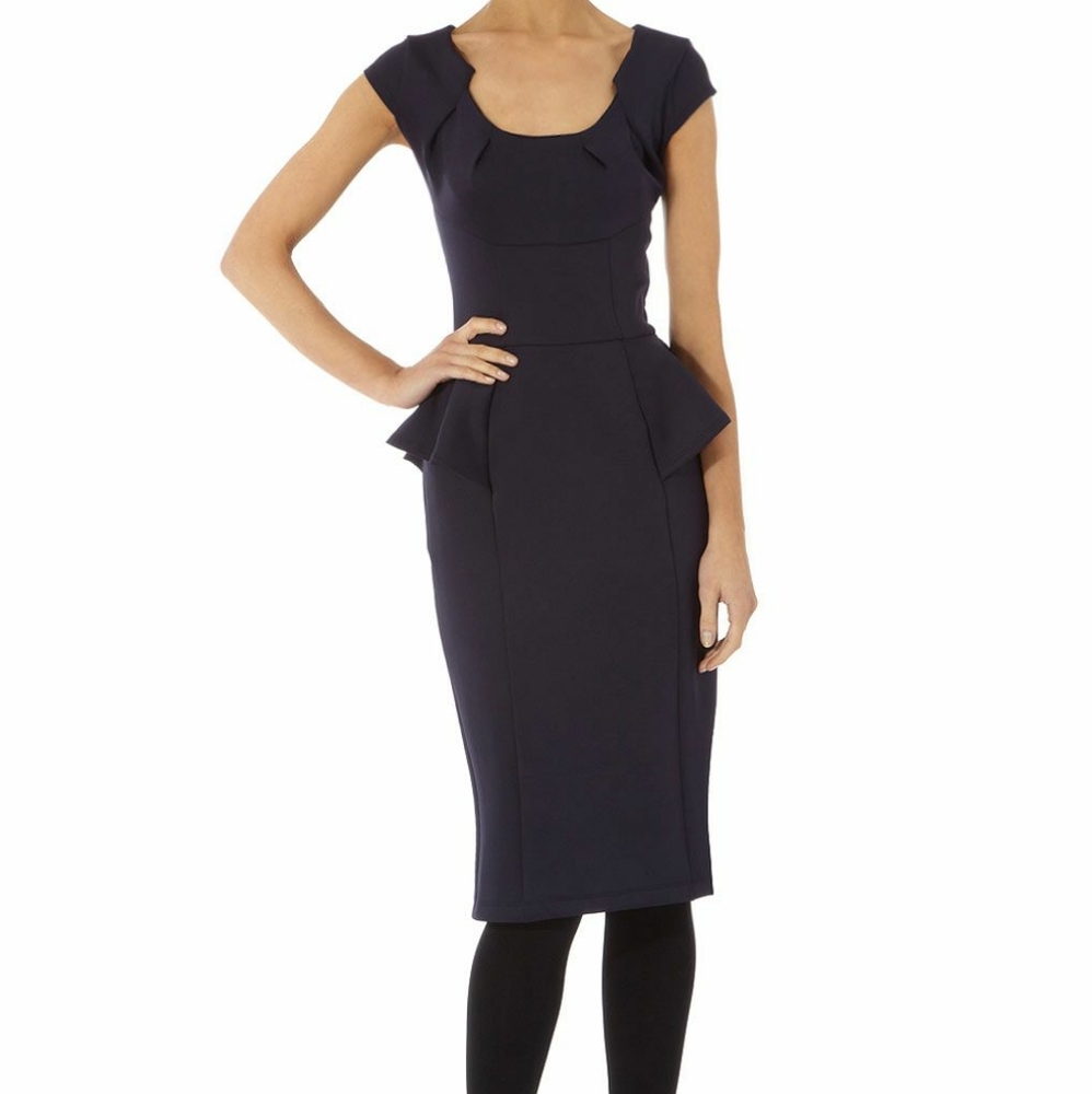 Dorothy Perkins Midi Peplum Dress sz 6